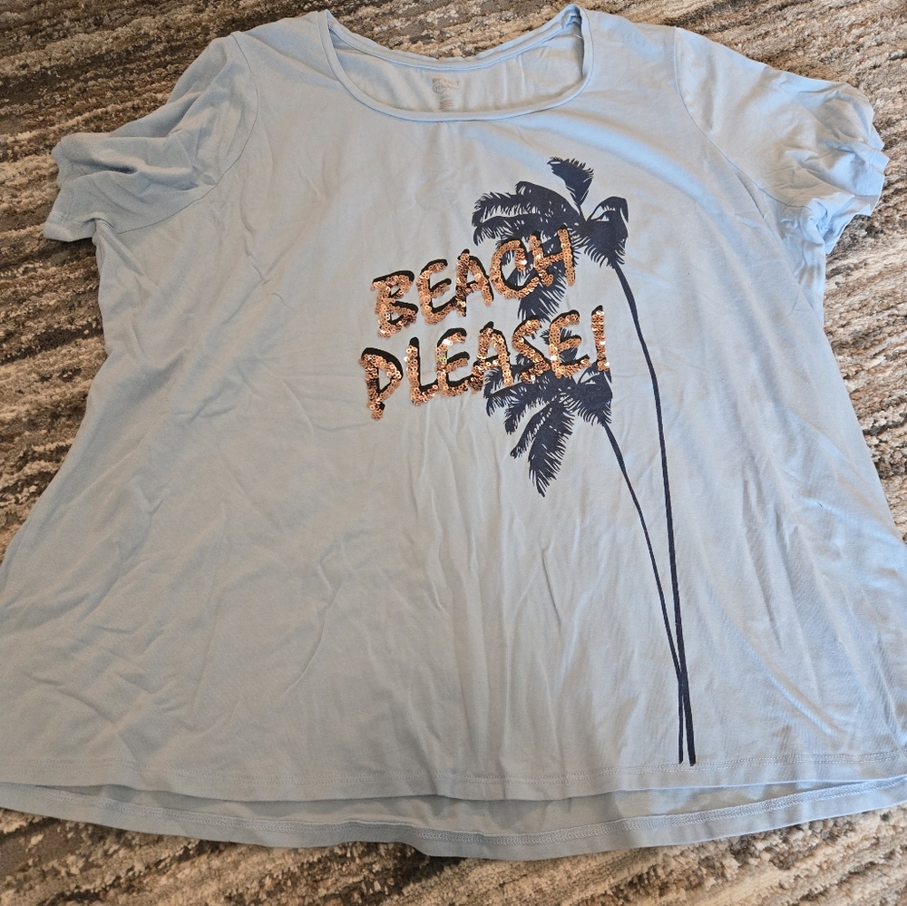 Avenue Blue Short Sleeve Relaxed Tee